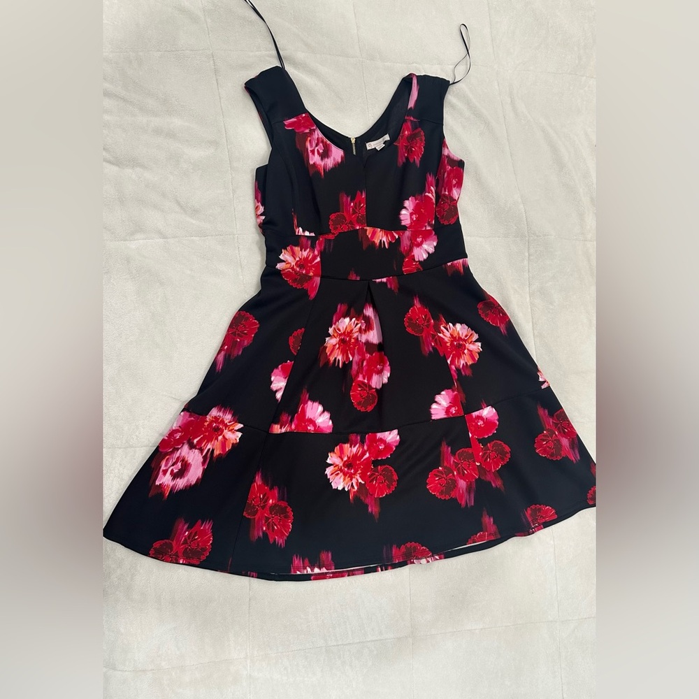 Dress Barn Black and Red Floral Dress
